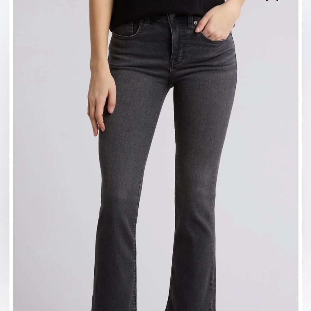 Madewell Kick Out Jeans, mid rise, dark grey/washed black color, size 27